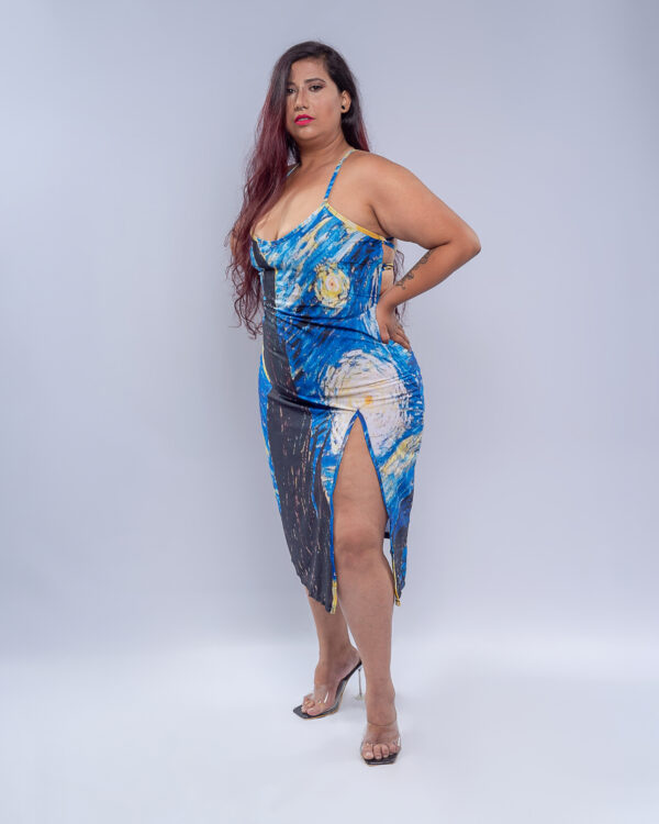 VESTIDO FENDA VAN GOGH