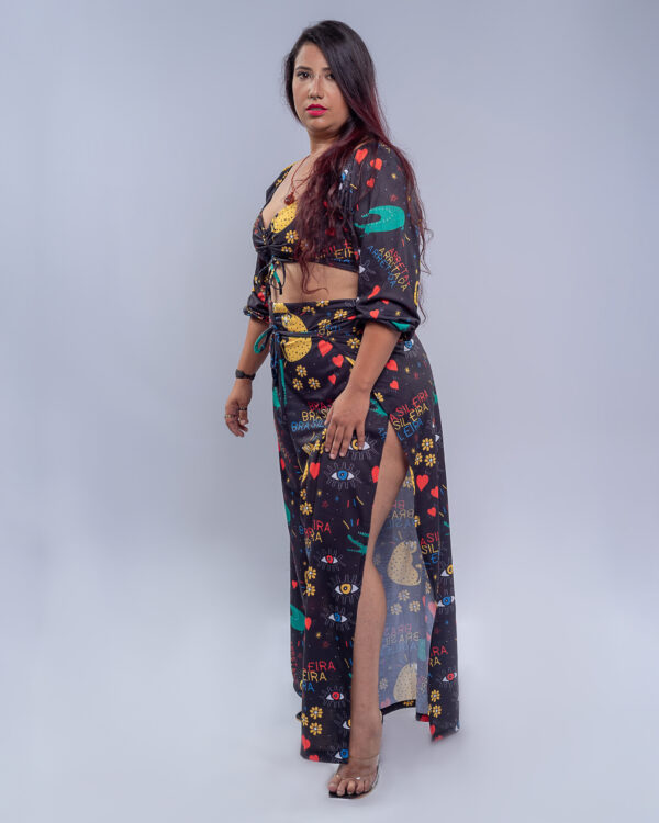 CONJUNTO SAIA/FENDA BEIJA-FLOR