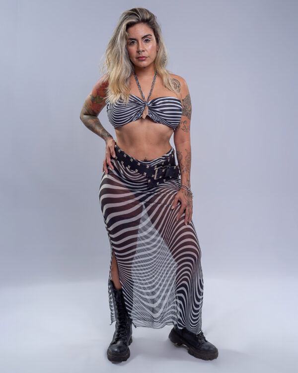 CONJUNTO LISTRADO TRANSPARENTE